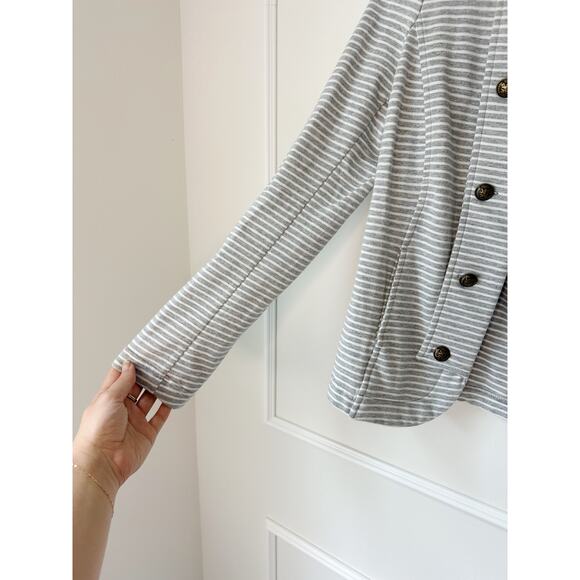 Tommy Hilfiger Striped Gray and White Military Style Blazer Size S - Picture 5 of 7